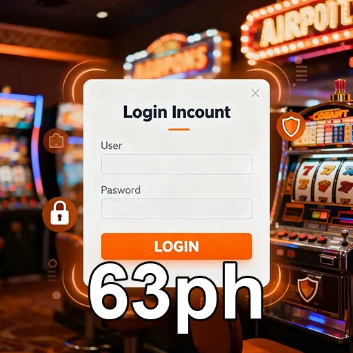 User logging in securely to 63ph for casino games